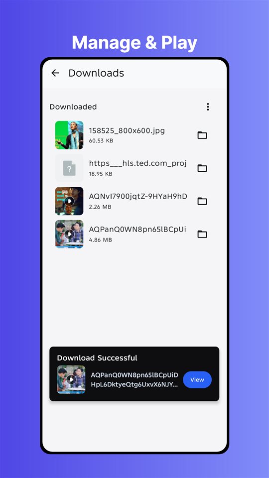 Managing downloaded files in SnapSaver